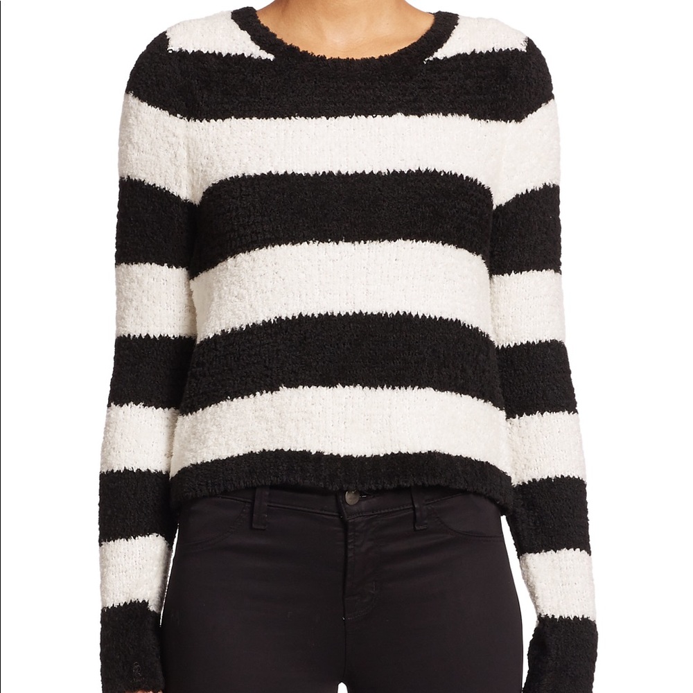 Alice + Olivia Black and White striped sweater